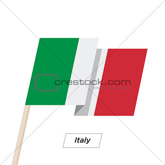 Italy Ribbon Waving Flag Isolated on White. Vector Illustration.