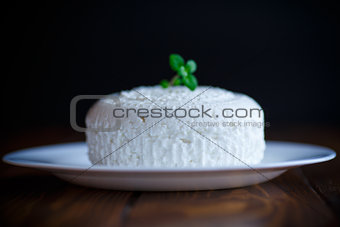 cottage cheese in a white plate