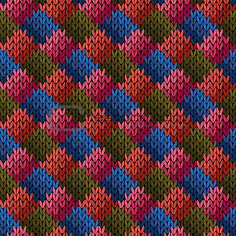 Multicolor seamless knitted pattern