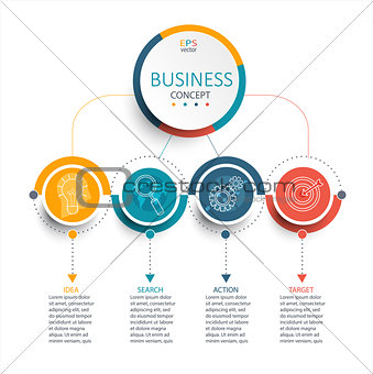 Business Infographic template, vector.
