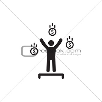 Financial Independence Icon. Business Concept. Flat Design.