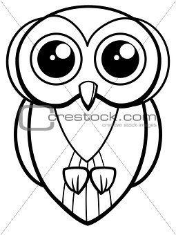 owl bird character coloring page