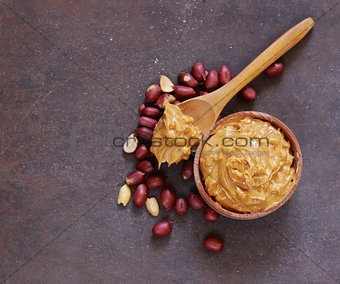 Natural peanut butter with fresh nuts