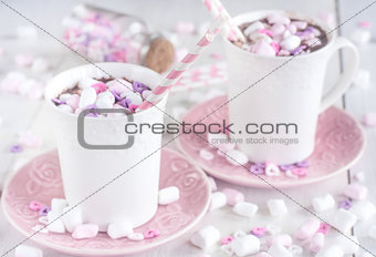 Hot chocolate with marshmallow