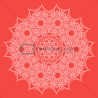 Red Oriental Geometric Ornament