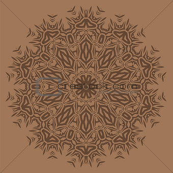 Brown Oriental Geometric Ornament