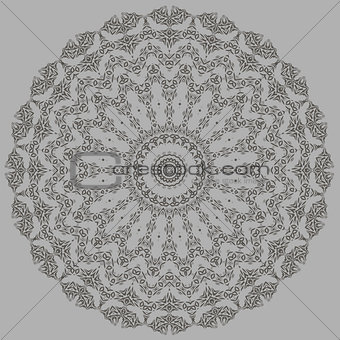 Grey Oriental Geometric Ornament