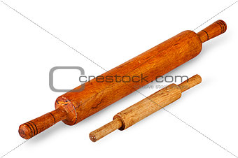 Small and large rolling pin near