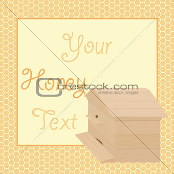 Honey backgrounds with frame and beehive