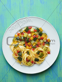 rustic  healthy italian pasta primavera