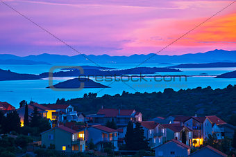 Archipelago of Murter island at sundown