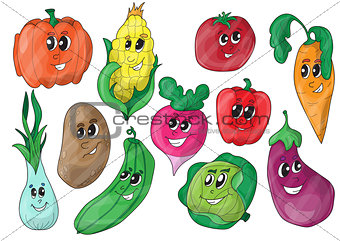Funny Various Cartoon Vegetables