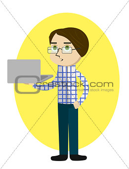 Person working on computer. Programming or coding concept.