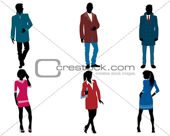 Businessmen and businesswomen silhouette