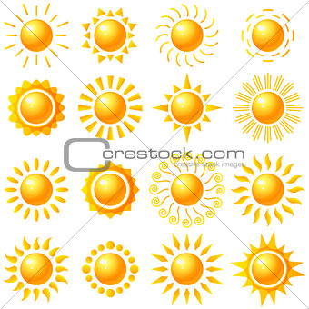 Vector set icons with sun