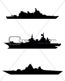 Three warship silhouette