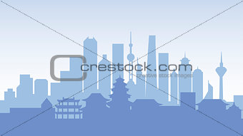 China silhouette architecture buildings town city country travel
