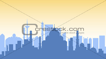 India silhouette architecture buildings town city country travel