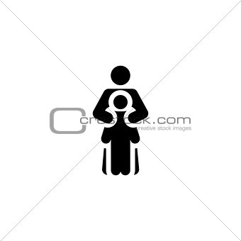 Child Life Protection Icon. Flat Design.