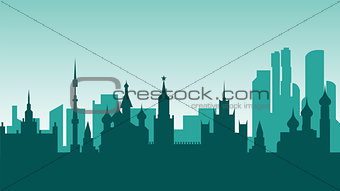 Russia silhouette architecture buildings town city country travel