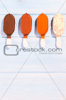 Ice creams on table