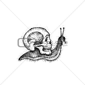 Dotwork Slow Snail as Death
