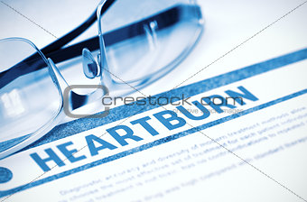 Diagnosis - Heartburn. Medicine Concept. 3D Illustration.