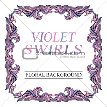 Vector vintage pink  frame with place for text. Decorative invit
