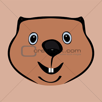 Happy Groundhog Day funny cute head