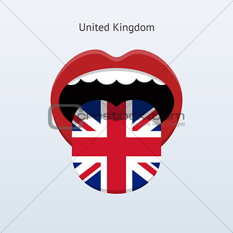 United Kingdom language. Abstract human tongue.