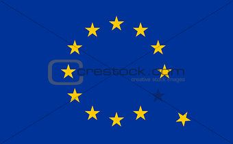Flag of European Union EU with a flying star