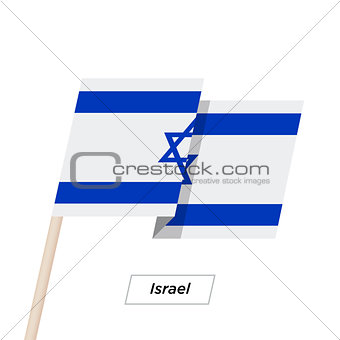 Israel Sharp Ribbon Waving Flag Isolated on White. Vector Illustration.