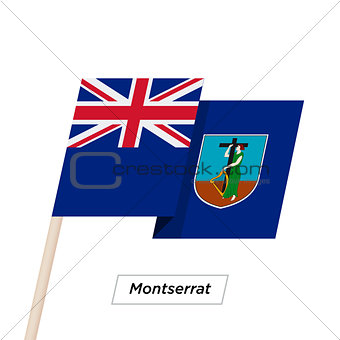 Montserrat Ribbon Waving Flag Isolated on White. Vector Illustration.