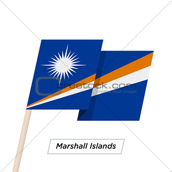 Marshall Islands Ribbon Waving Flag Isolated on White. Vector Illustration.