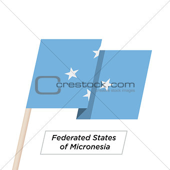 Federated States of Micronesia Ribbon Waving Flag Isolated on White. Vector Illustration.