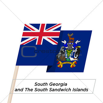South Georgia and South Sandwich Islands Ribbon Waving Flag Isolated on White. Vector Illustration.