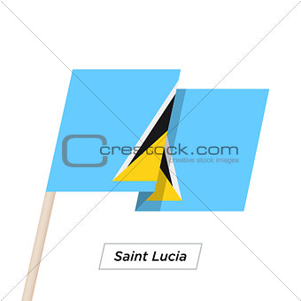 Saint Lucia Ribbon Waving Flag Isolated on White. Vector Illustration.