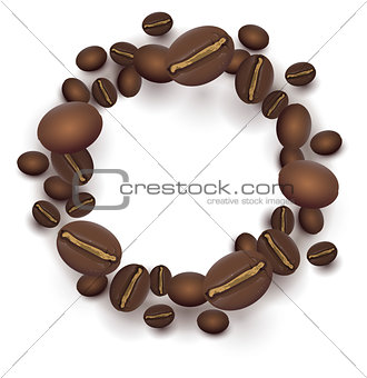 Roasted Coffee beans round frame