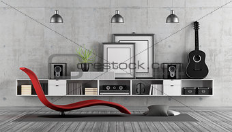 Modern room to listening music
