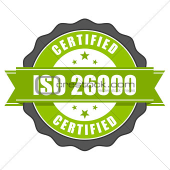 ISO 26000 standard certificate badge - Social responsibility