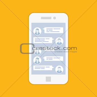 Smartphone chat interface - short sms messenger service interfac