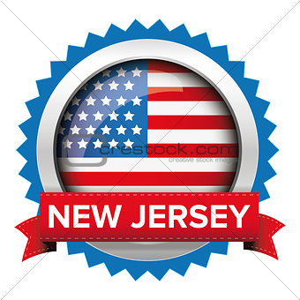 New Jersey and USA flag badge vector