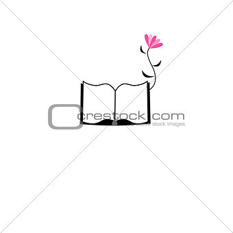 Graphic sign of an open book
