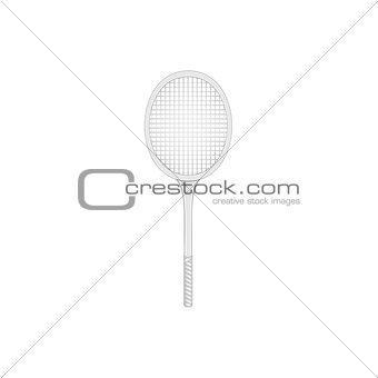 Tennis racket in retro design