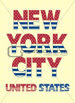 Vintage New York City  Typography For T-shirt, Vector.