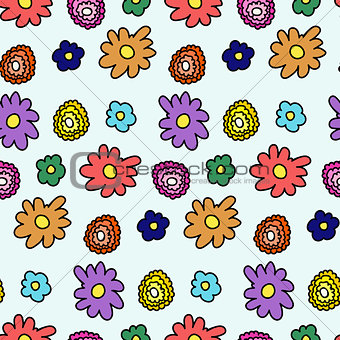 Colorful spring flower pattern