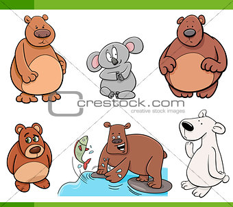 bears animal characters set