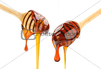 Honey stick isolated on white