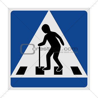 Traffic sign pedestrian crossing elderly