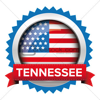 Tennessee and USA flag badge vector